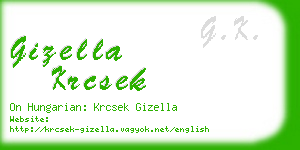 gizella krcsek business card